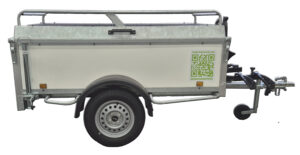 – De bagagewagen heeft een afmeting van 200x110x60cm. – Heeft een eigen gewicht van 240kg en mag tot max.750kg worden beladen.